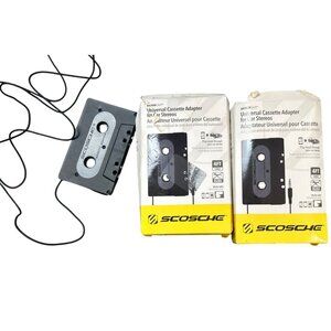 Scosche Universal Cassette Adapters (2) For Car Stereos NWT